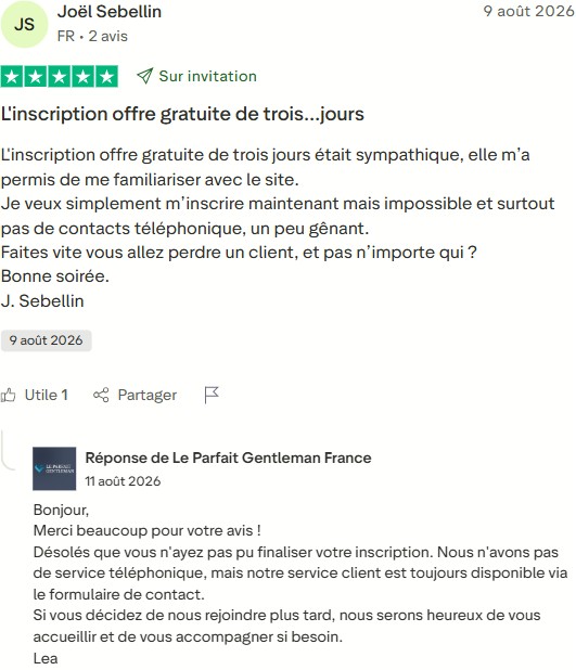 Avis positif sur Le Parfait Gentleman 3