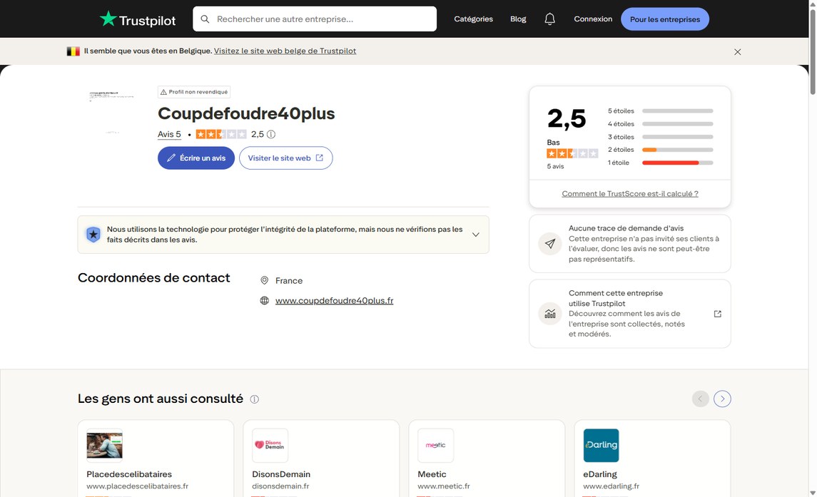Avis Trustpilot de la version alémanique 1,3/5