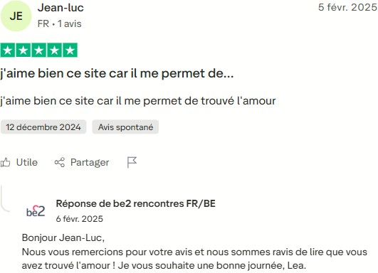 Avis positif sur Be2 1