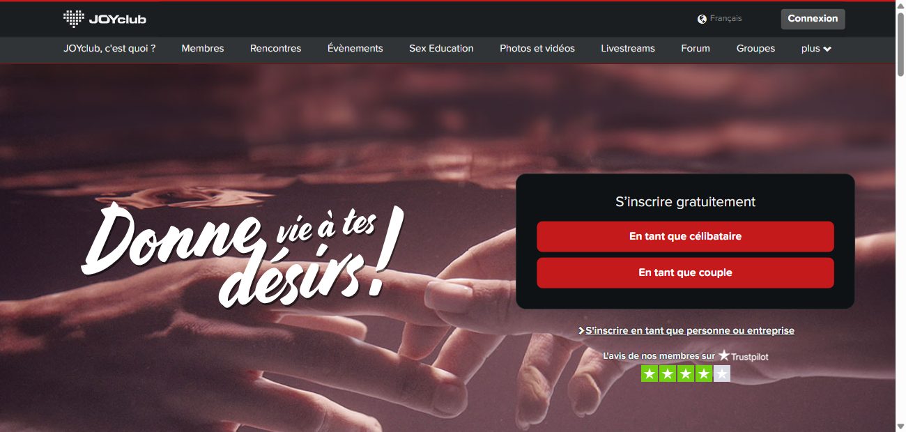Page d'accueil de joyclub.de