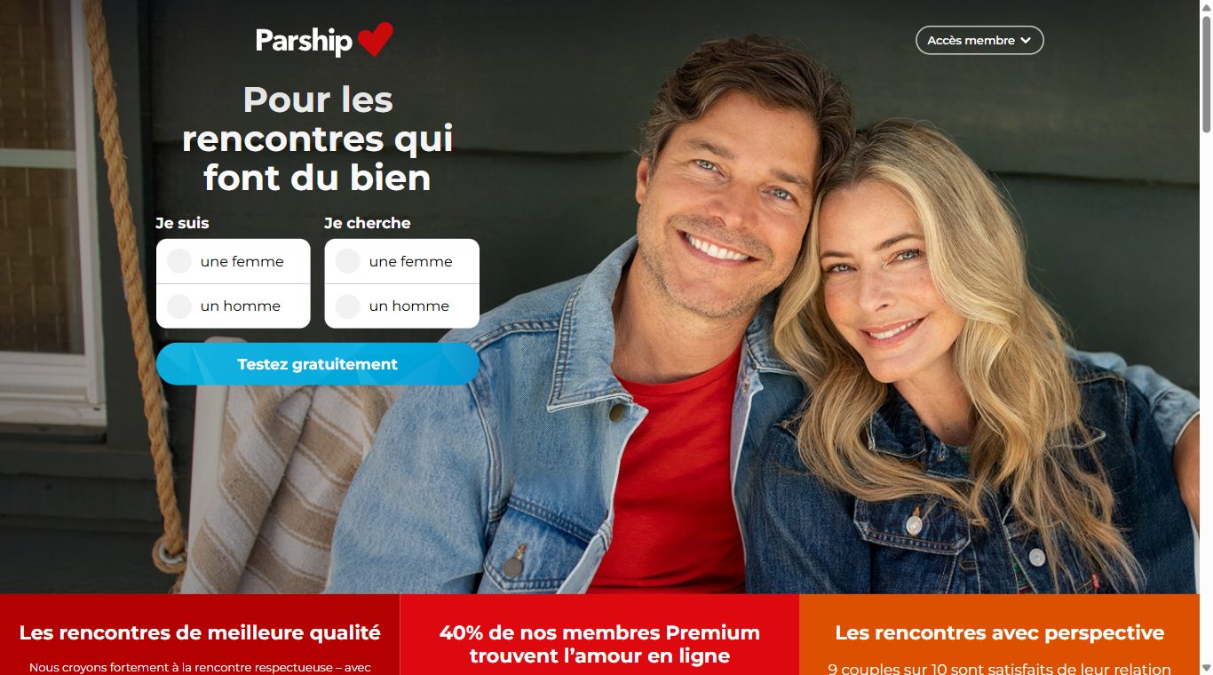 Page d'accueil de Parship